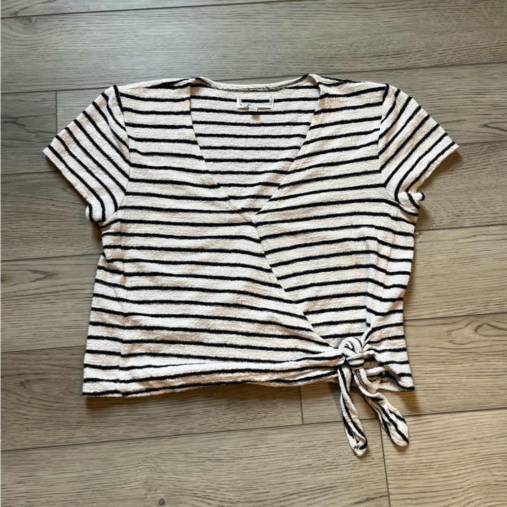 Madewell striped wrap shirt